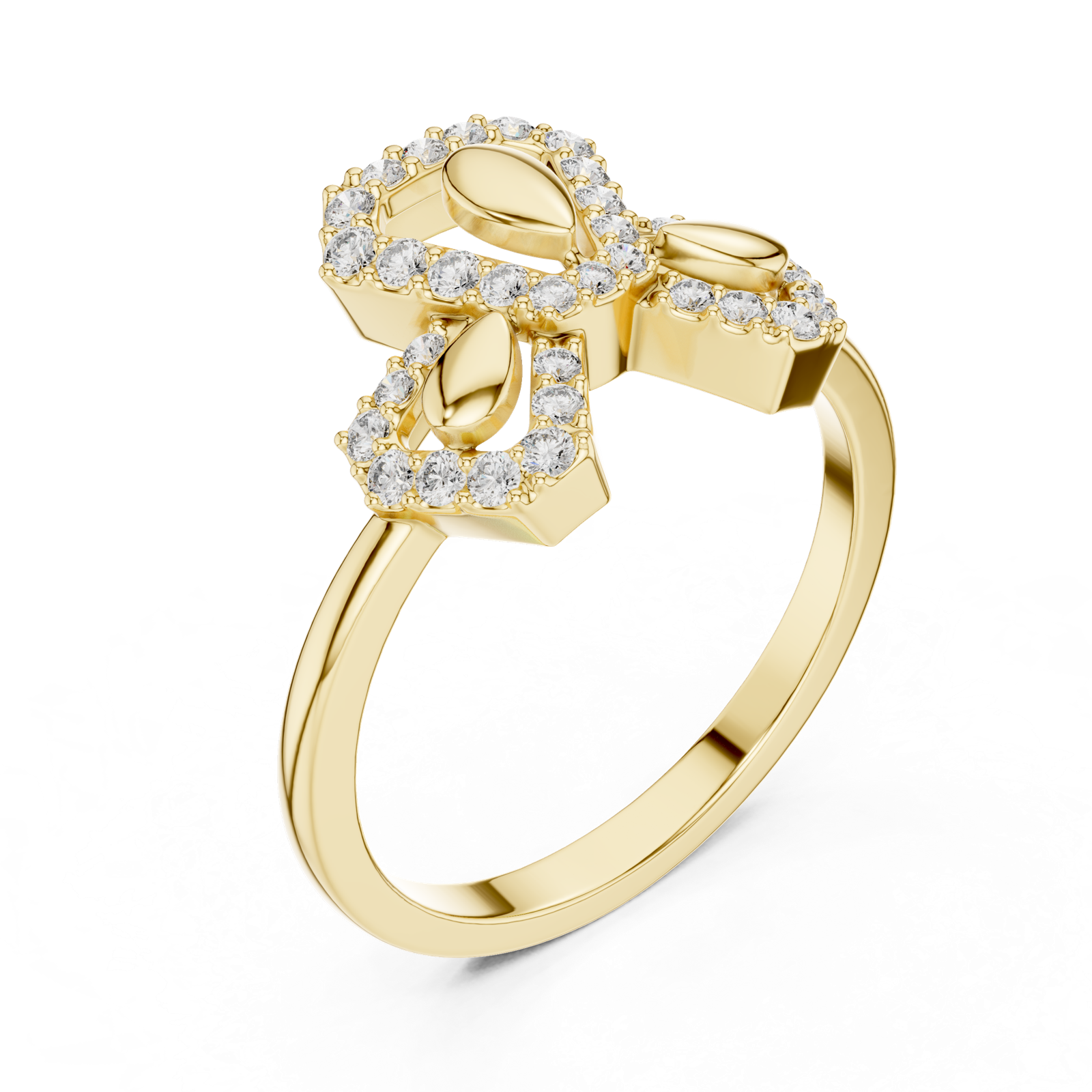 Gold Ring LR-01 (81), Yellow Gold, view 2