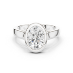 Gold Jewelry L36-3, Oval center stone, White Gold