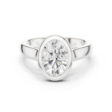 Gold Jewelry L36-3, Oval center stone, White Gold