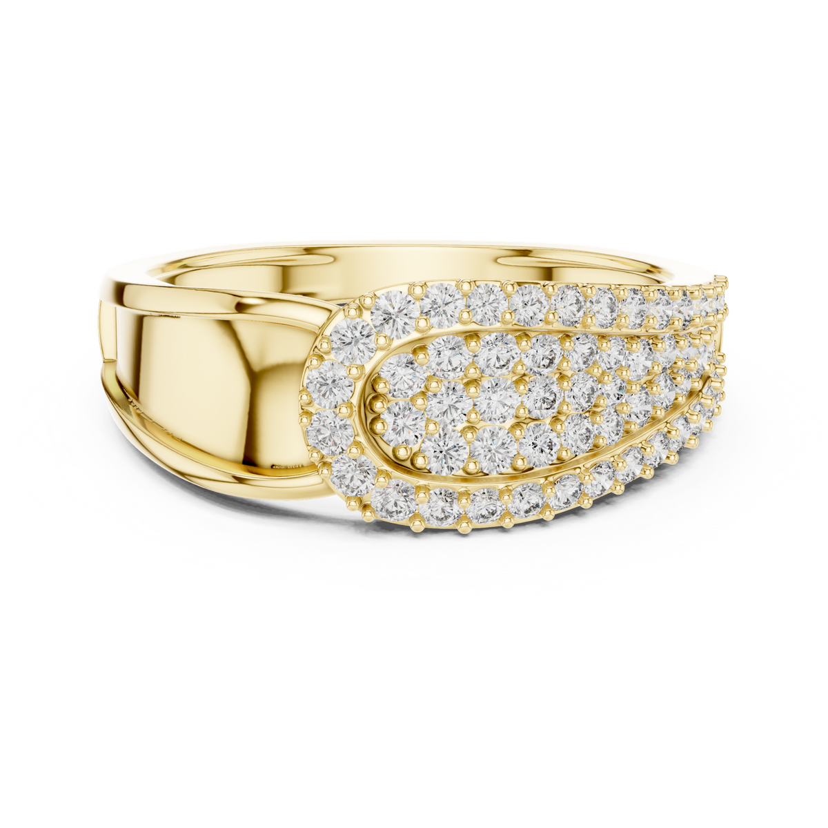 14K Solid Gold Lab Diamond Cluster Ring, Yellow Gold