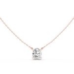 Gold Jewelry DDPO-001, Oval center stone, Rose Gold
