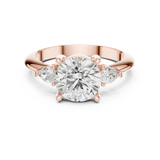 Gold Jewelry L35-66, Round center stone, Rose Gold, view 4