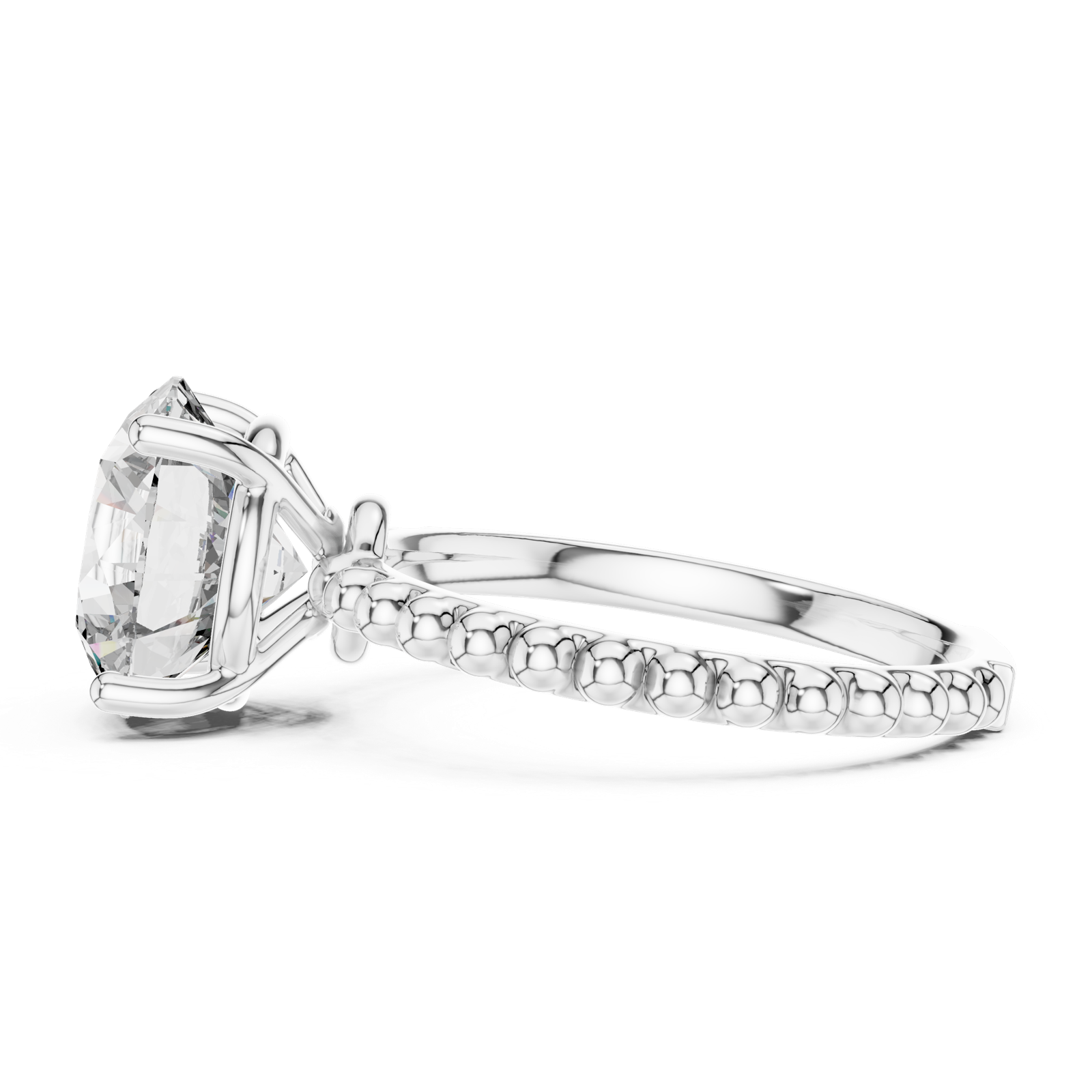 Gold Ring LR-0028, White Gold, view 3