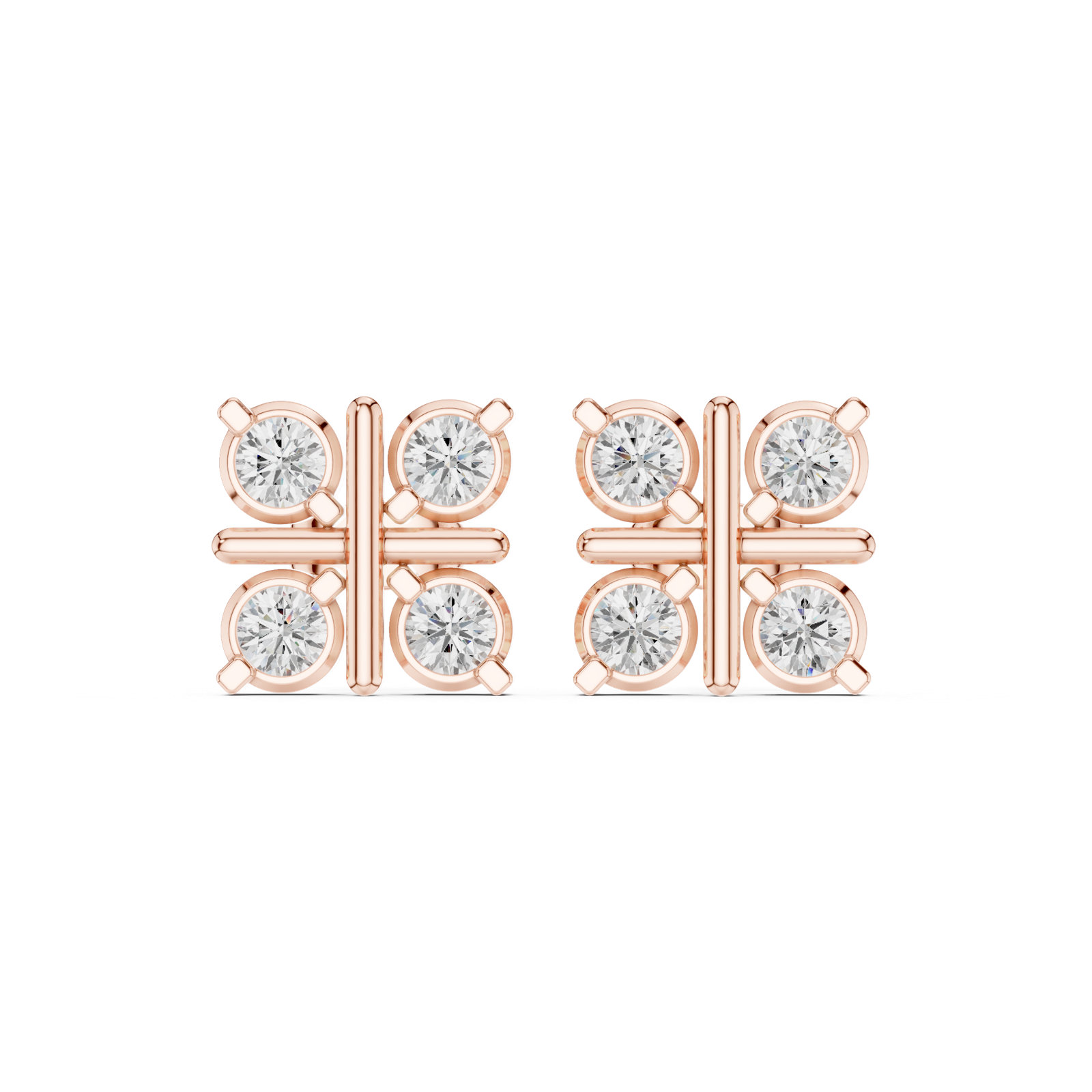 Gold Earrings Earring, Rose Gold, view 4