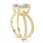 Gold Jewelry, Emerald center stone, Yellow Gold, view 1