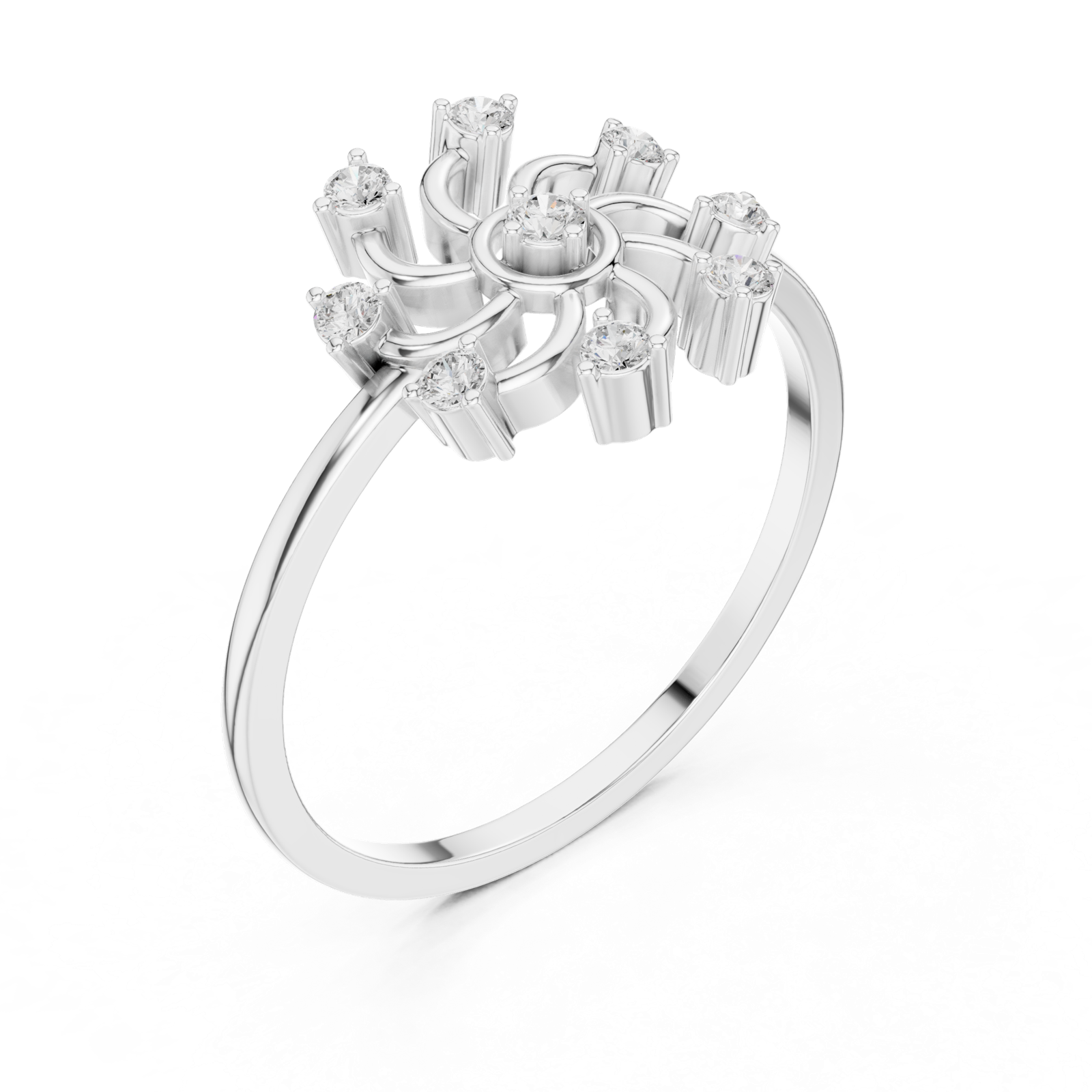 Gold Ring DDLR-635, White Gold, view 2