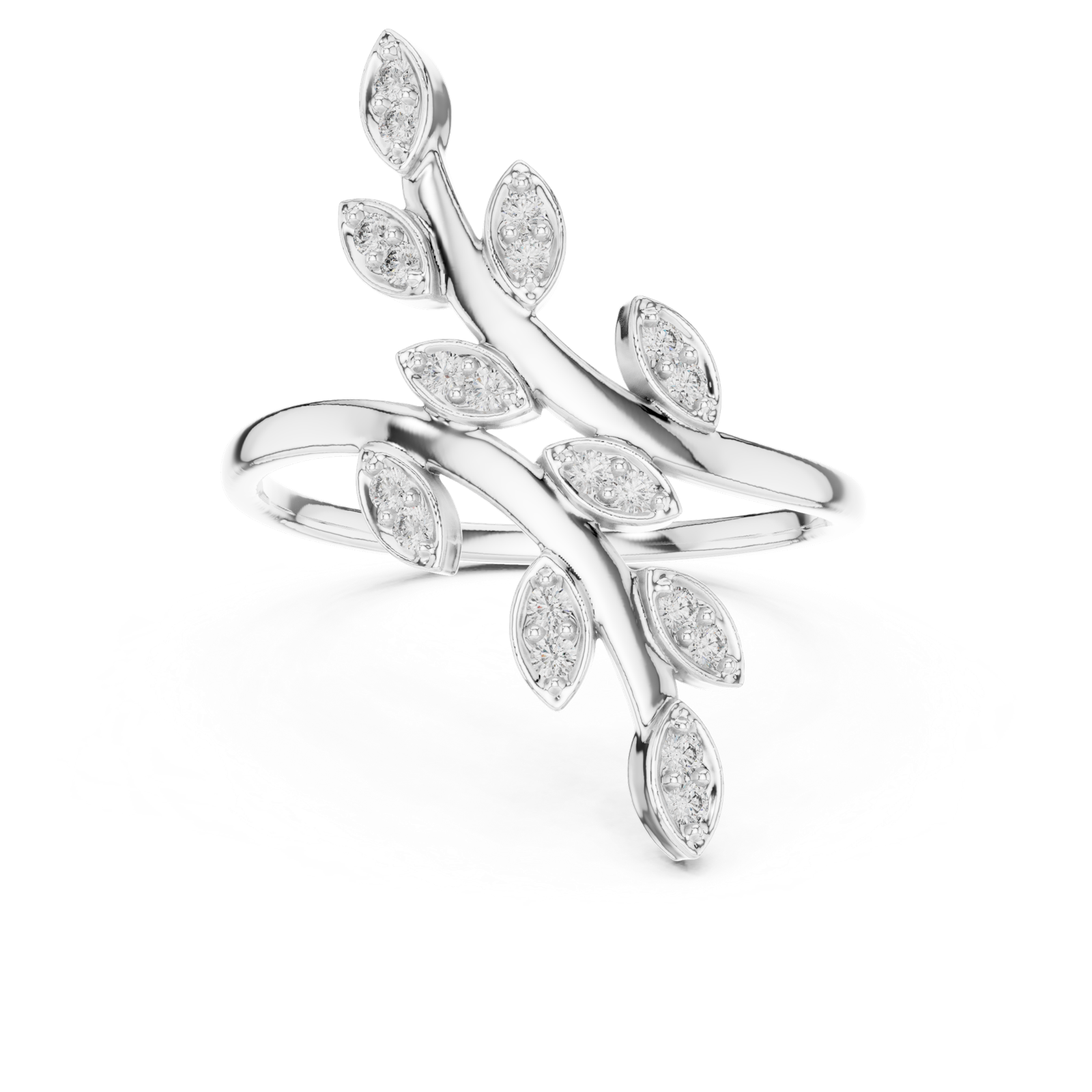 Gold Ring 12-10066@L, White Gold