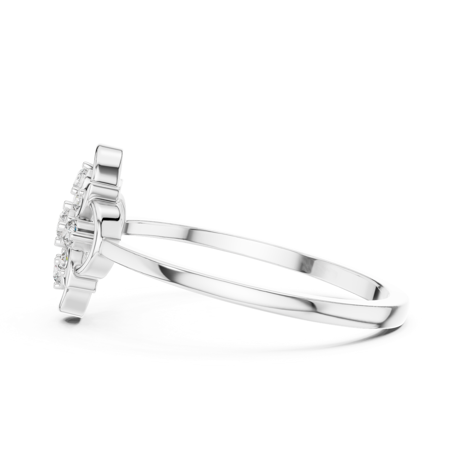 Gold Ring DR-6280, White Gold, view 3