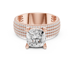 Gold Ring, Cushion center stone, Rose Gold, view 4
