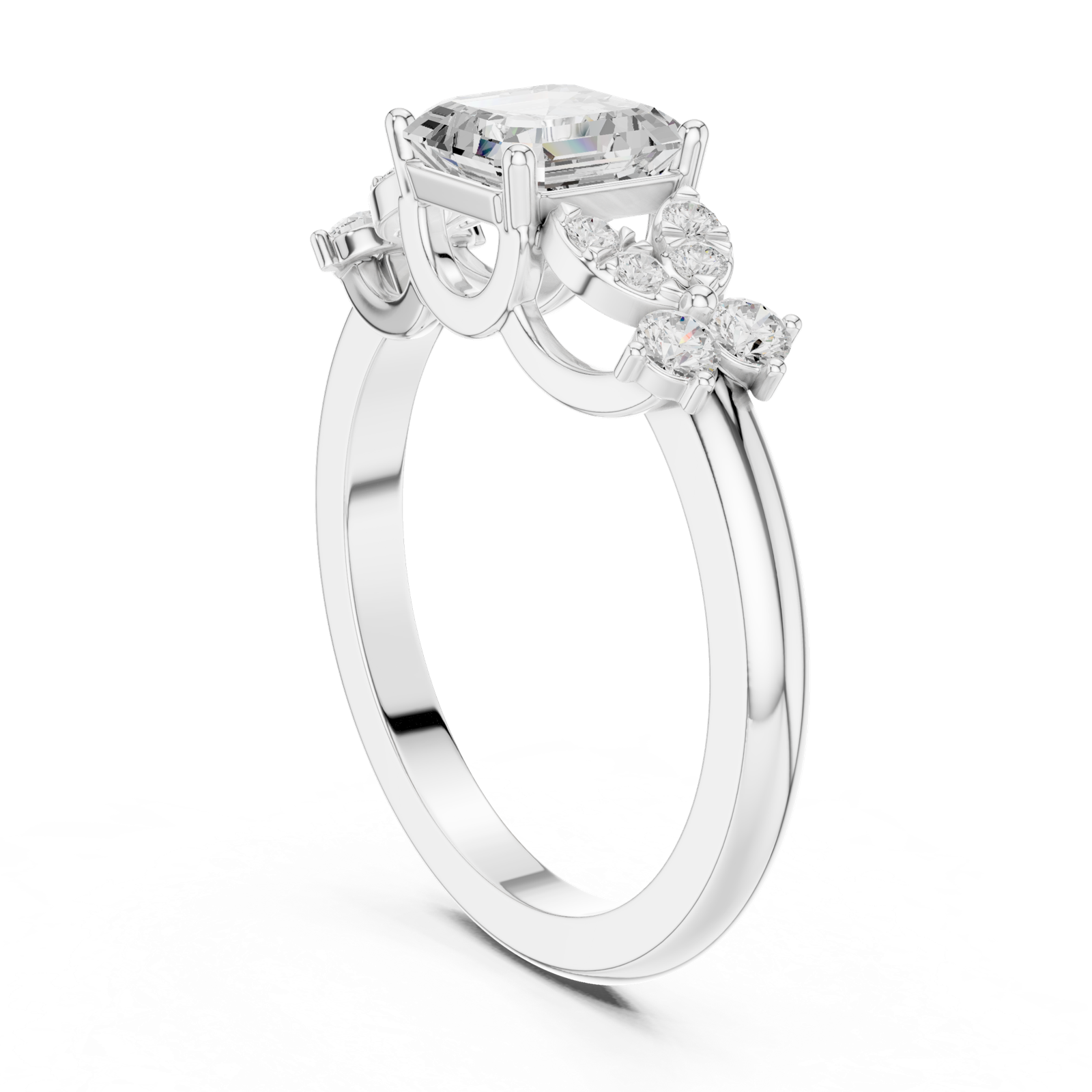 Gold Ring DDLR-1110, White Gold, view 1