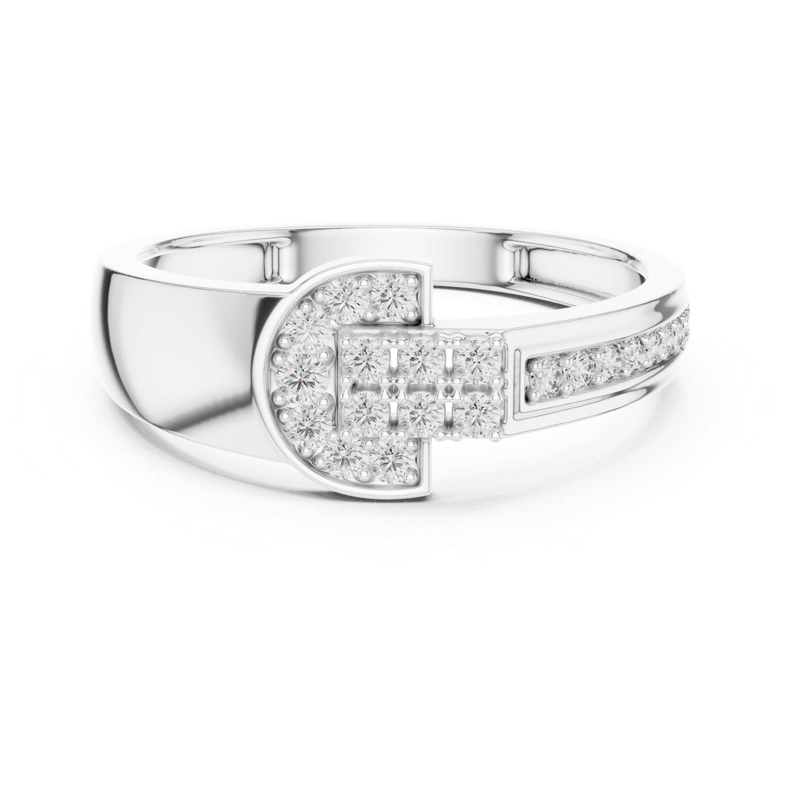 Gold Ring LR-01 (39), White Gold, view 4