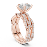 Gold Ring DDLR-300, Heart center stone, Rose Gold, view 1