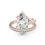 Gold Jewelry L35-39, Marquise center stone, Rose Gold