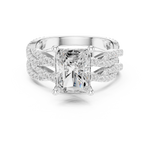 Gold Ring DDLR-300, Radiant center stone, White Gold, view 4