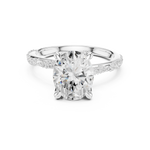 Gold Ring DDLR-167, Oval center stone, White Gold, view 4