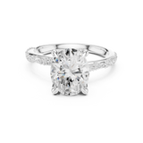 Gold Ring DDLR-167, Oval center stone, White Gold, view 4