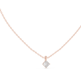14K Solid Gold Lab Diamond Solitaire Pendant Necklace, Rose Gold, view 1