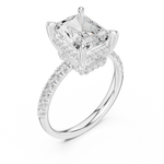 Gold Ring DDLR-259, Radiant center stone, White Gold, view 2