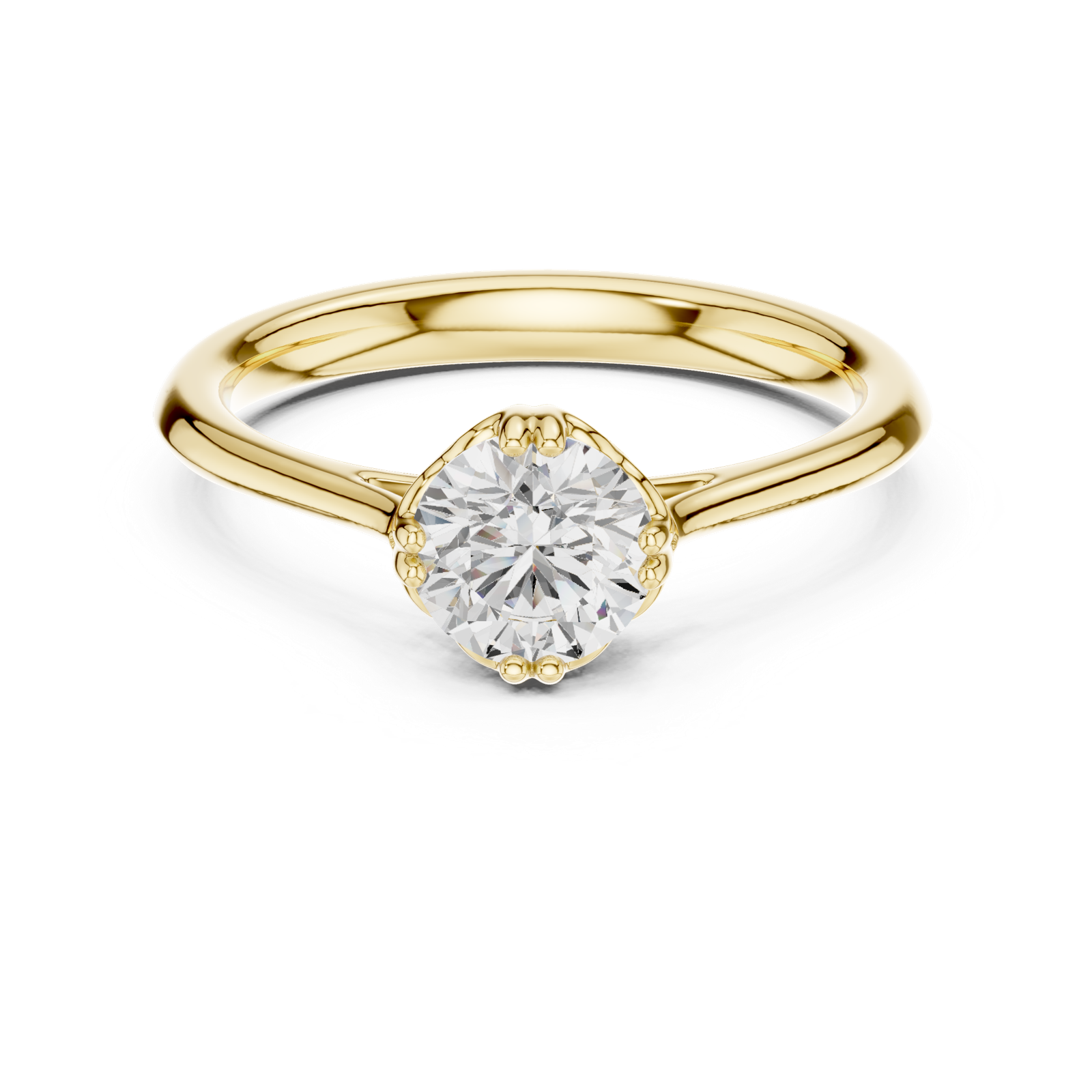 Gold Ring DDLR-553, Yellow Gold, view 4