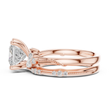Gold Ring DDLR-299, Princess center stone, Rose Gold, view 3