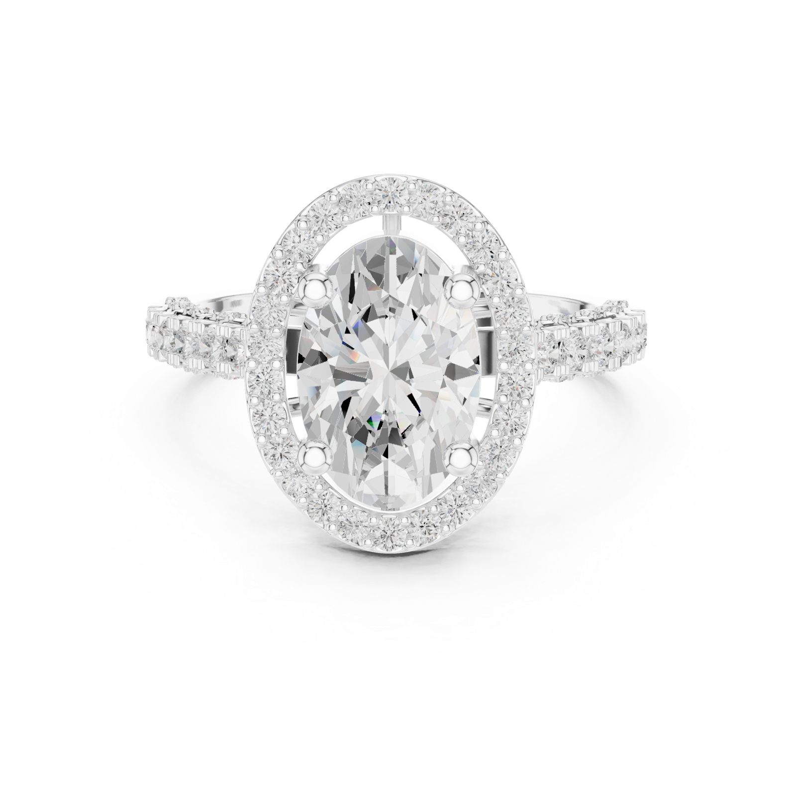 Gold Ring DDLR-410, White Gold, view 4