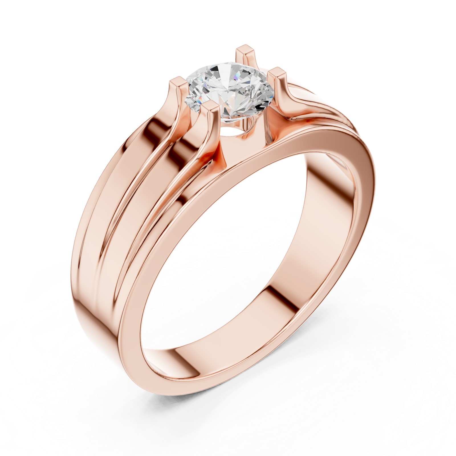 Gold Men's Ring GGR-0031, Rose Gold, view 2