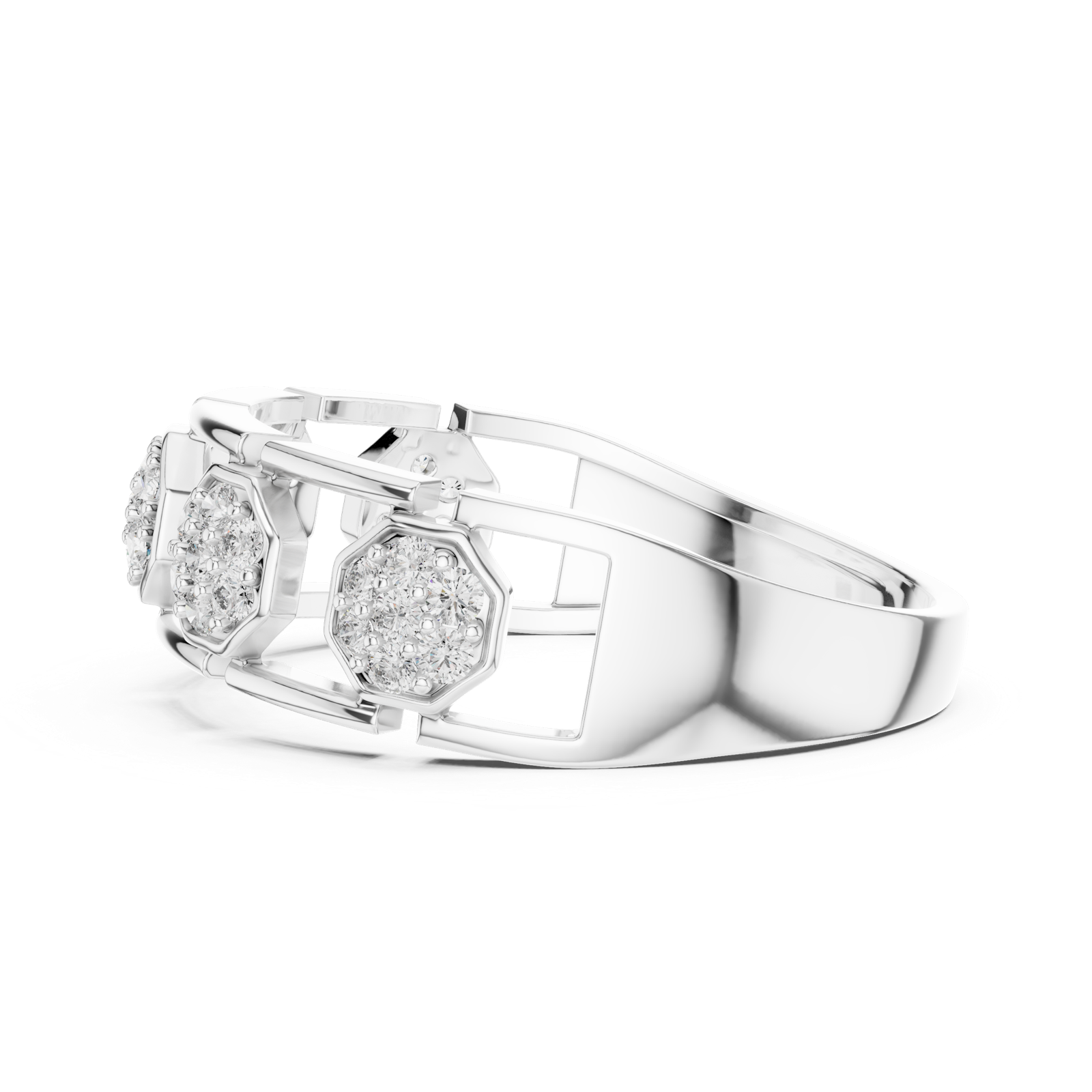 Gold Ring LR-01 (15), White Gold, view 3