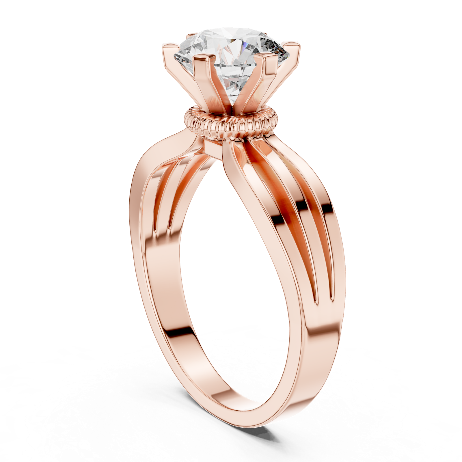Gold Ring LR-0036, Rose Gold, view 1