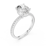 Gold Ring DDLR-177, Oval center stone, White Gold, view 2