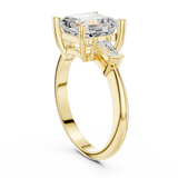 Gold Jewelry, Asscher center stone, Yellow Gold, view 1