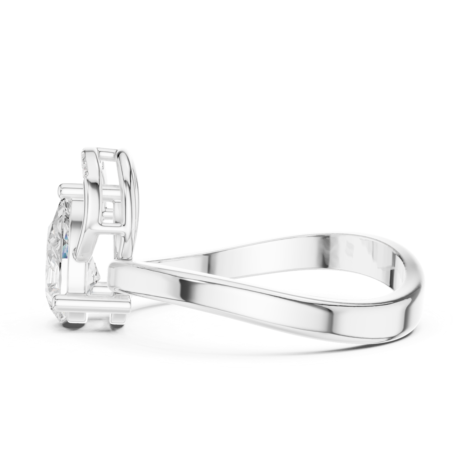 Gold Ring DDLR-506, White Gold, view 3