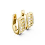 14K Solid Gold Lab Diamond Cluster Earrings, Yellow Gold, view 1
