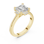 Gold Jewelry, Asscher center stone, Yellow Gold, view 2