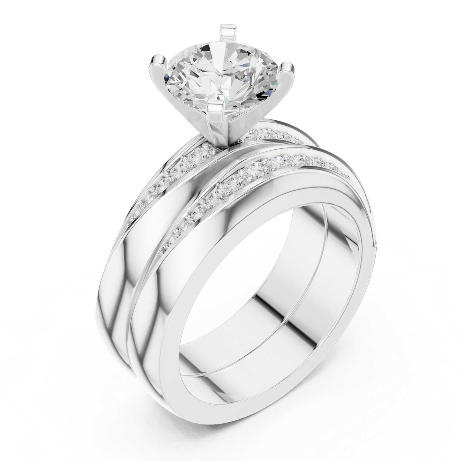 Gold Ring DDLR-291, White Gold, view 2