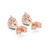 Gold Earrings GER-0363, Rose Gold, view 3