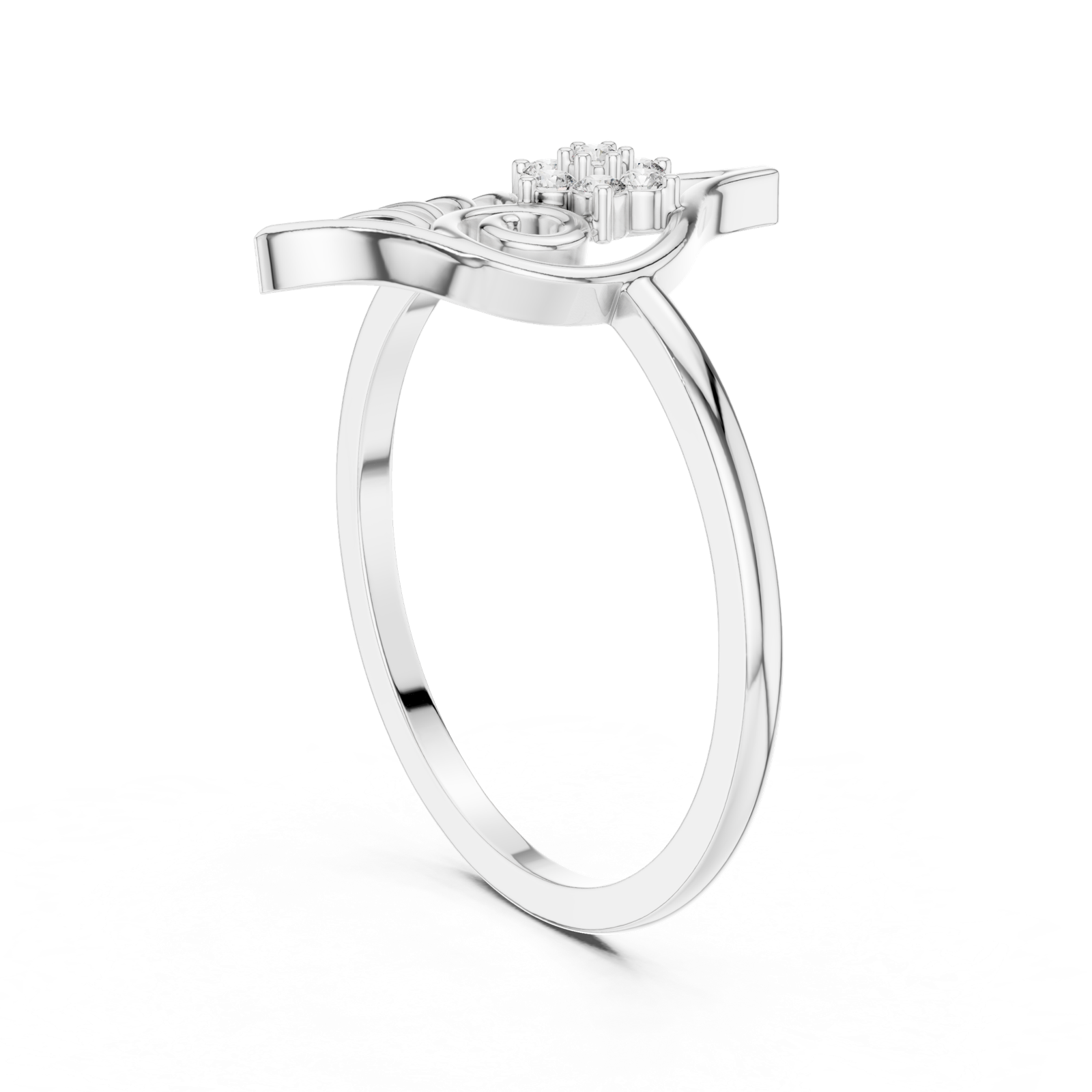 Gold Ring DR-6229, White Gold, view 1