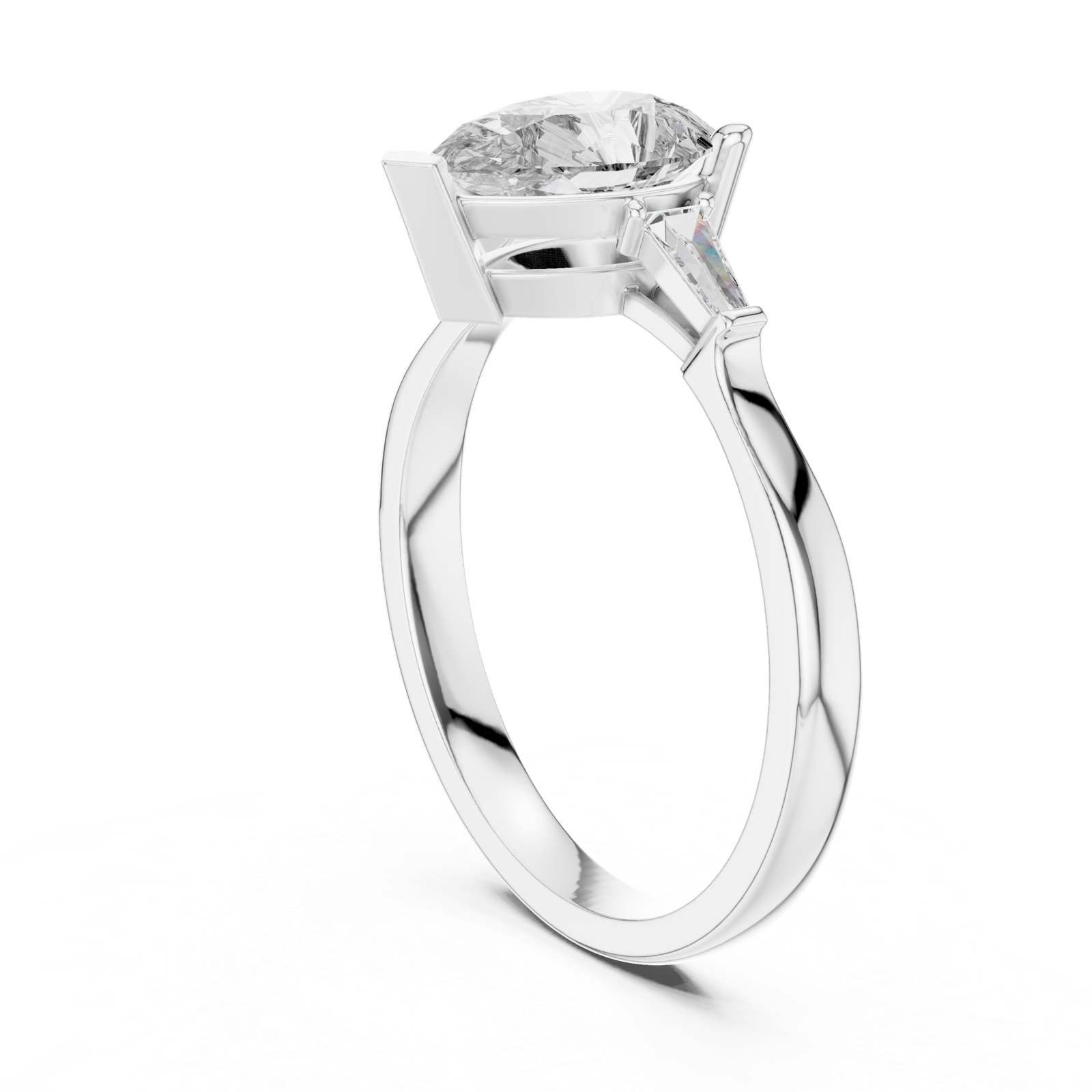 Gold Ring 00001L (33), White Gold, view 1
