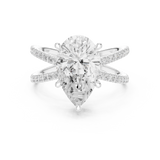 Gold Jewelry L36-25, Pear center stone, White Gold, view 4