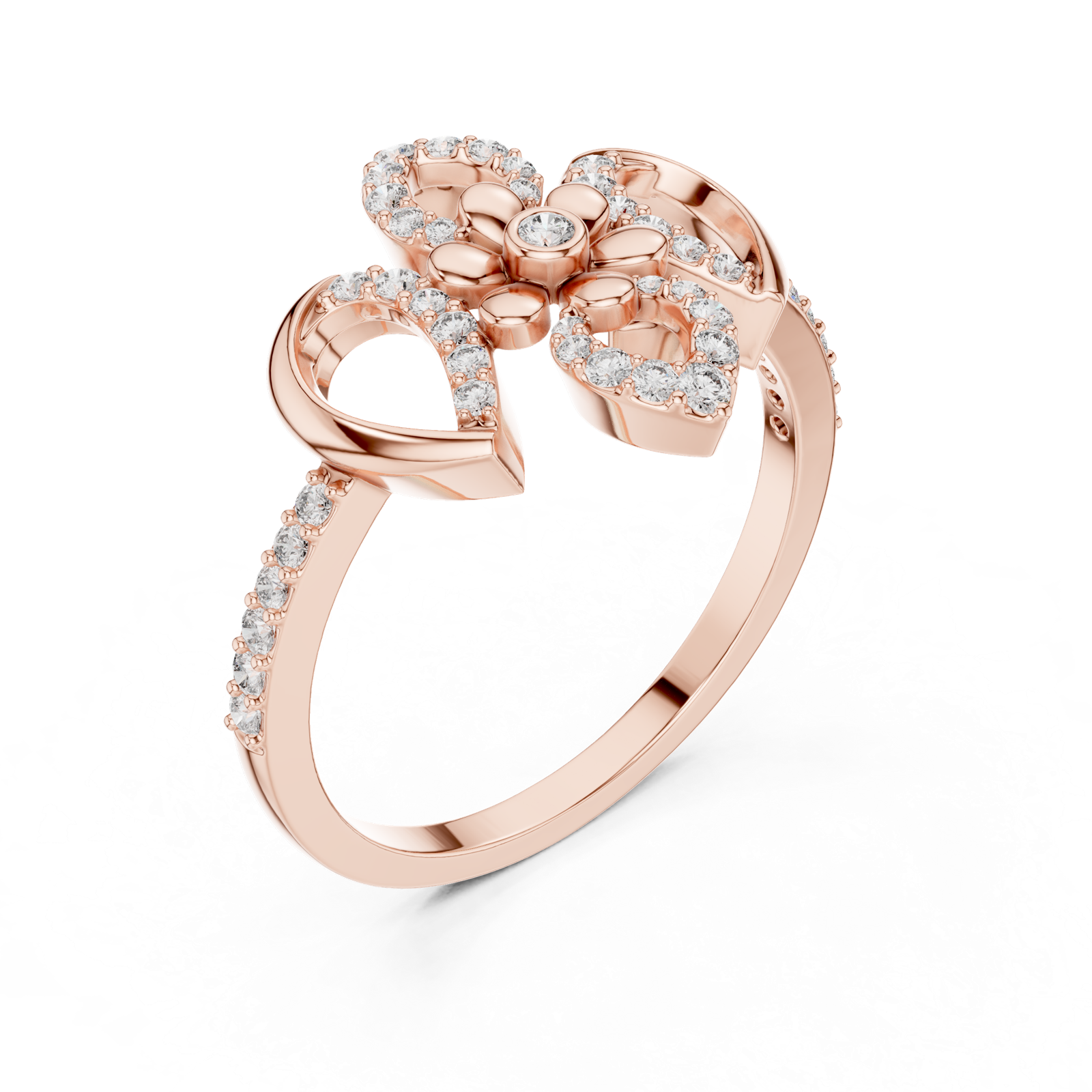 Gold Ring LR-01 (57), Rose Gold, view 2