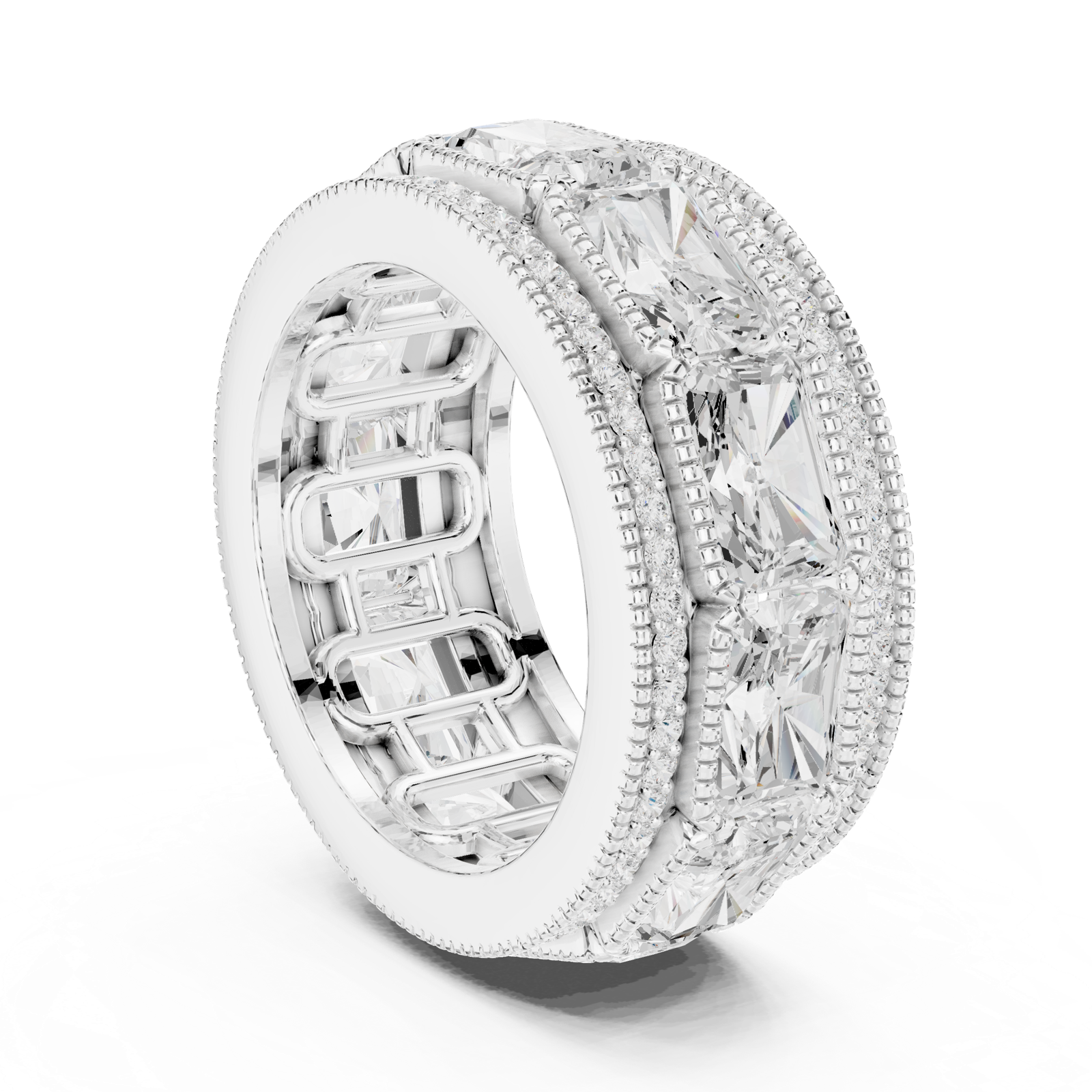 Gold Ring DDLR-308, White Gold, view 1