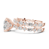 Gold Ring DDLR-301, Cushion center stone, Rose Gold, view 3