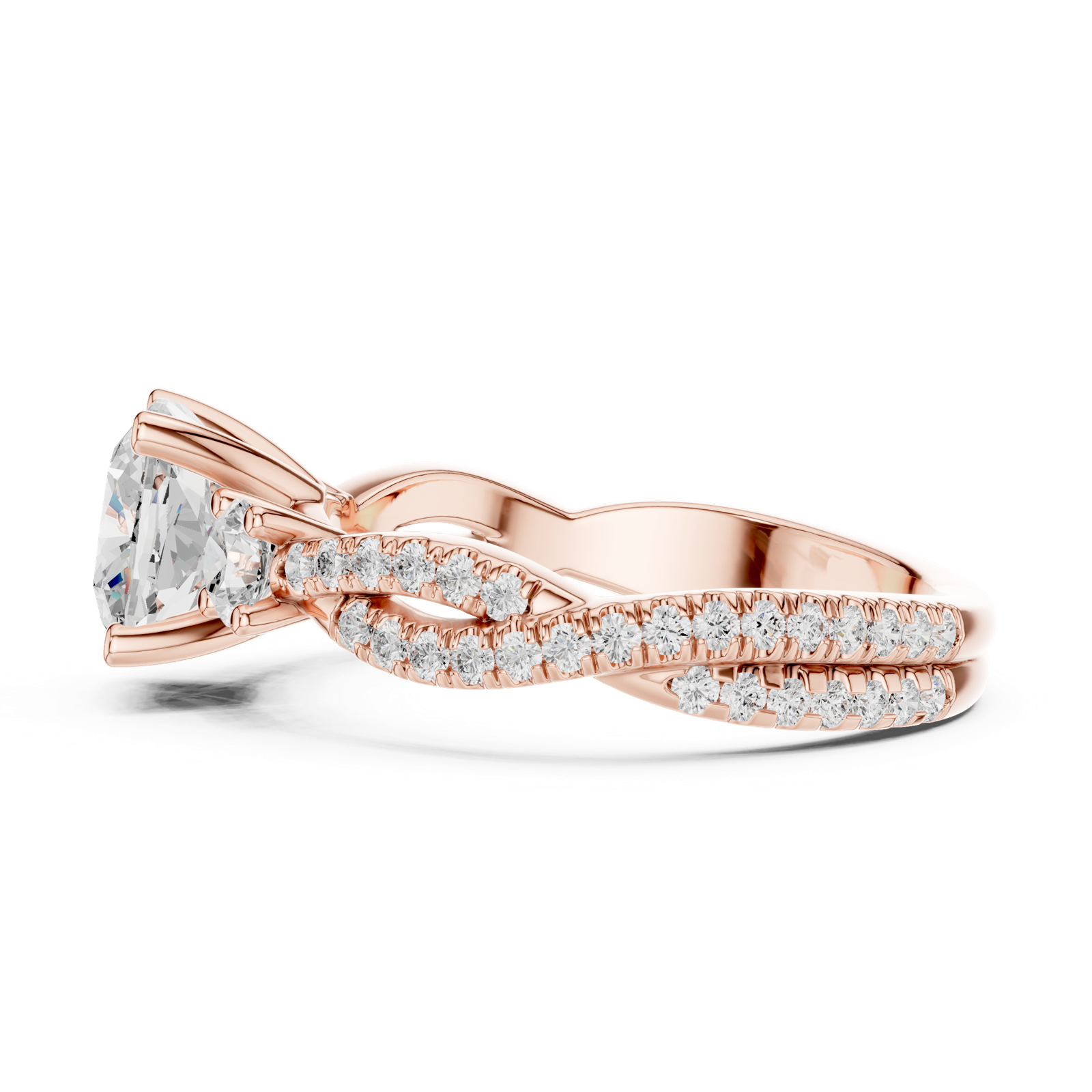 Gold Ring DDLR-1033, Rose Gold, view 3