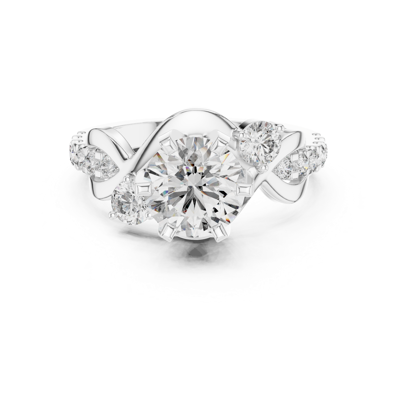 Gold Ring DDLR-188, White Gold, view 4