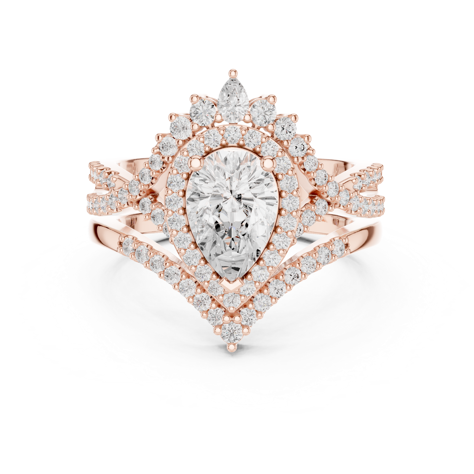 Gold Ring DDLR-353, Rose Gold, view 4