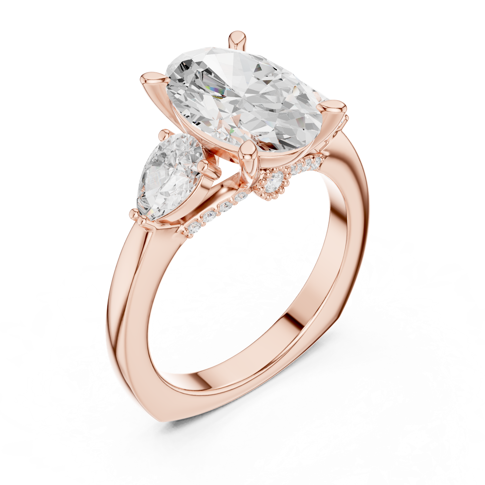 Gold Ring DDLR-269, Rose Gold, view 2
