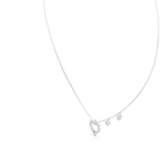14K Solid Gold Lab Diamond Heart Pendant Necklace, White Gold, view 2