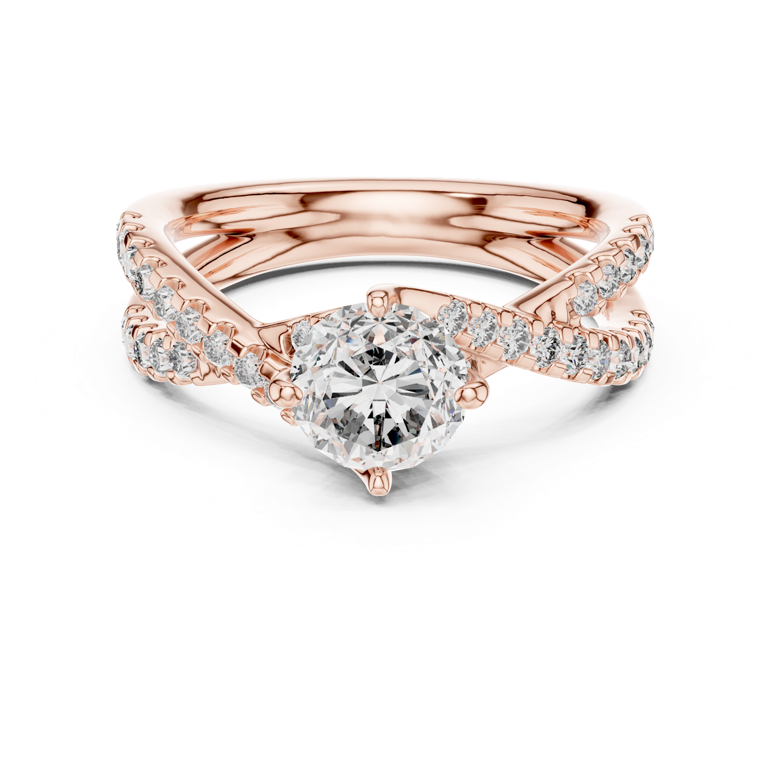 Gold Ring L03-638, Rose Gold, view 4