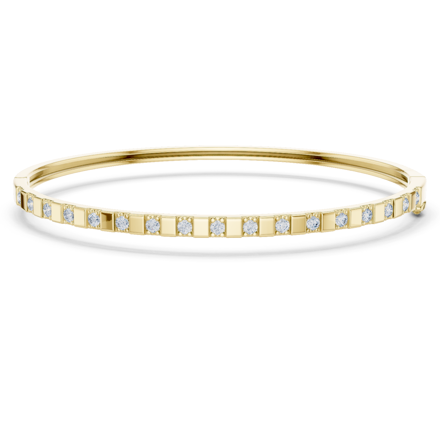 14K Solid Gold Lab Diamond Bracelet, Yellow Gold