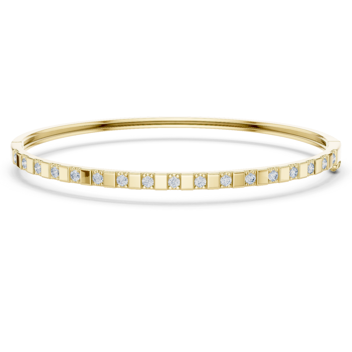 14K Solid Gold Lab Diamond Bracelet, Yellow Gold