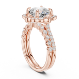 Gold Ring, Cushion center stone, Rose Gold, view 1